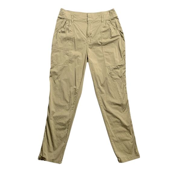 Frame Pants Women 12 Mushroom Cotton Blend Twill Casual Pleated Pockets Tapered - Picture 1 of 13